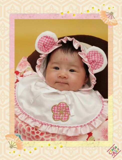 宮参りの撮影した娘