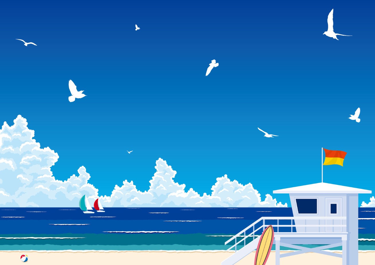 ショッピングモール側の海