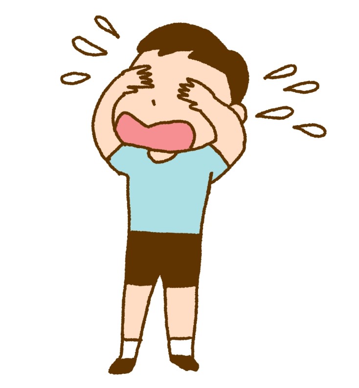 迷子になって泣く男の子