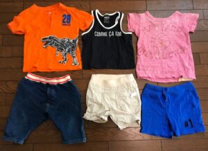 メルカリでまとめ買いした次男の夏服