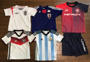 メルカリで購入した長男用のサッカーシャツ