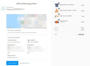 ブリッピーグッズの購入完了画面
