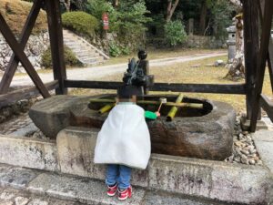 観心寺の手水舎が再開