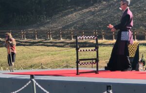 猿回しのハードルジャンプ縦3段